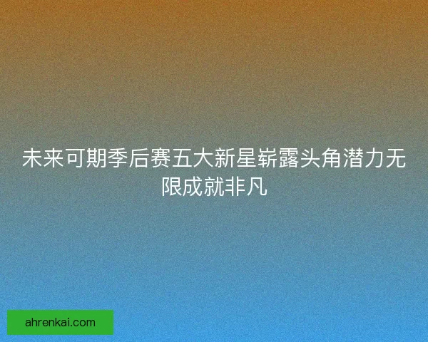 未来可期季后赛五大新星崭露头角潜力无限成就非凡